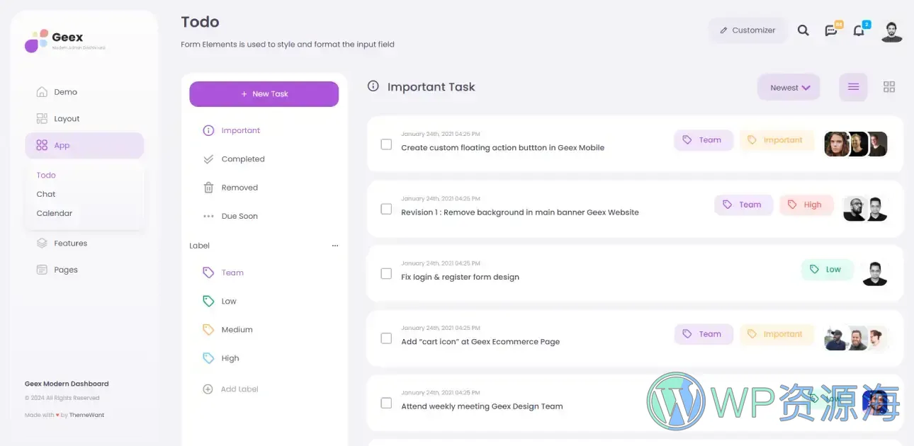 Geex | Bootstrap5 后台管理仪表板 HTML 模板[更至v1.0.2]插图11-WP资源海