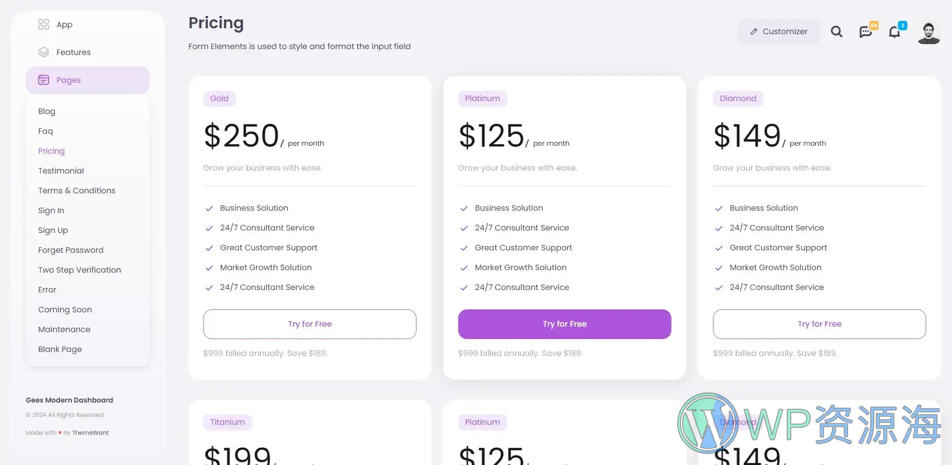 Geex | Bootstrap5 后台管理仪表板 HTML 模板[更至v1.0.2]插图14-WP资源海