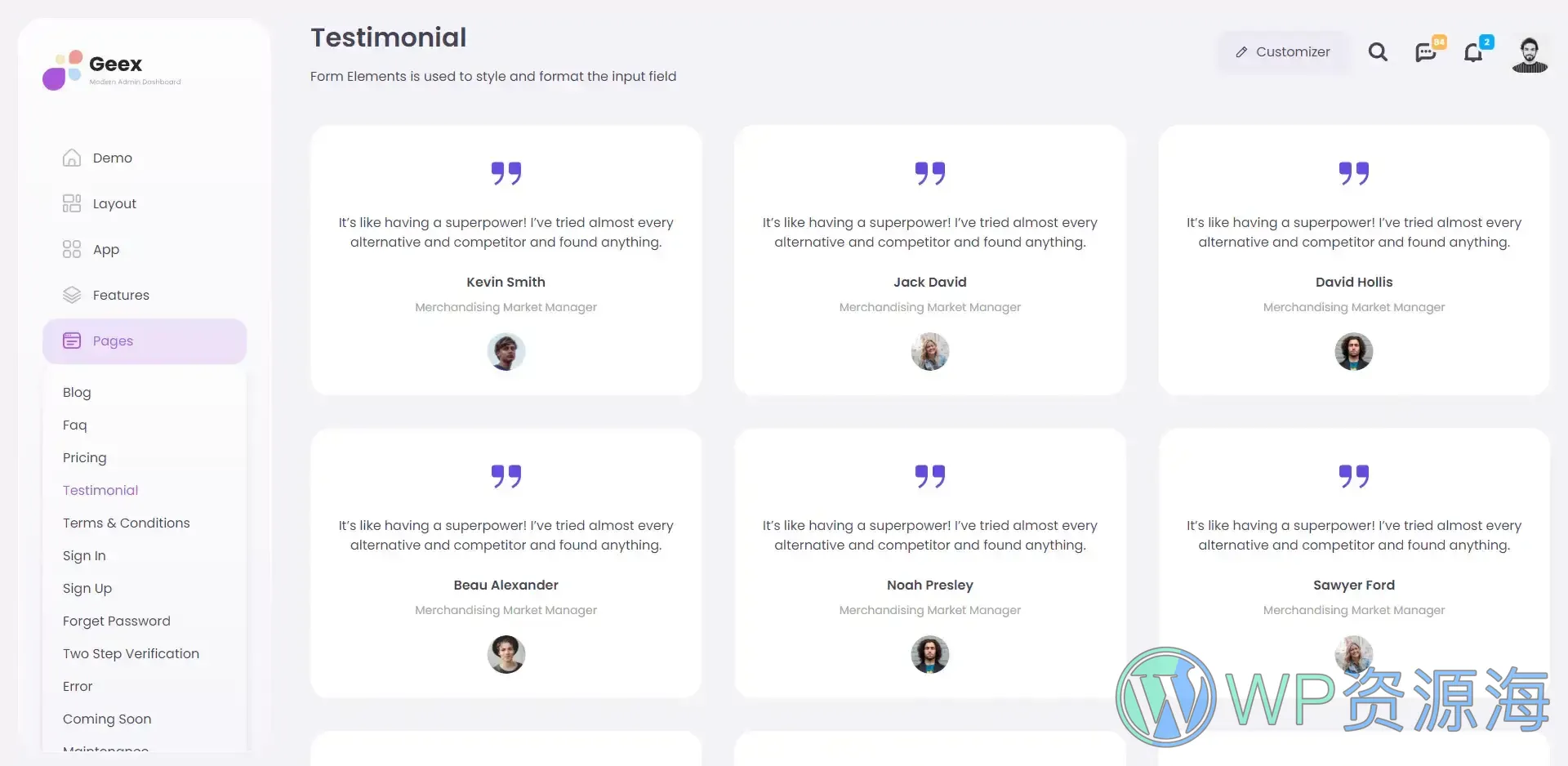 Geex | Bootstrap5 后台管理仪表板 HTML 模板[更至v1.0.2]插图12-WP资源海