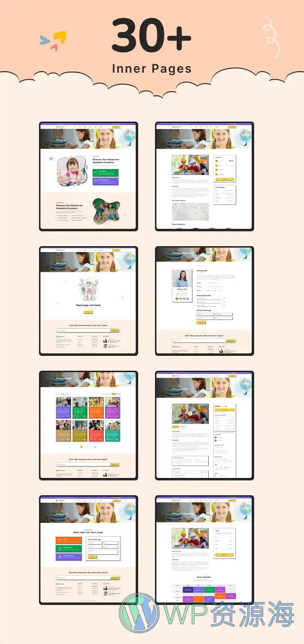 Studykids | 幼儿园学校网站 HTML 网页模板插图3-WP资源海