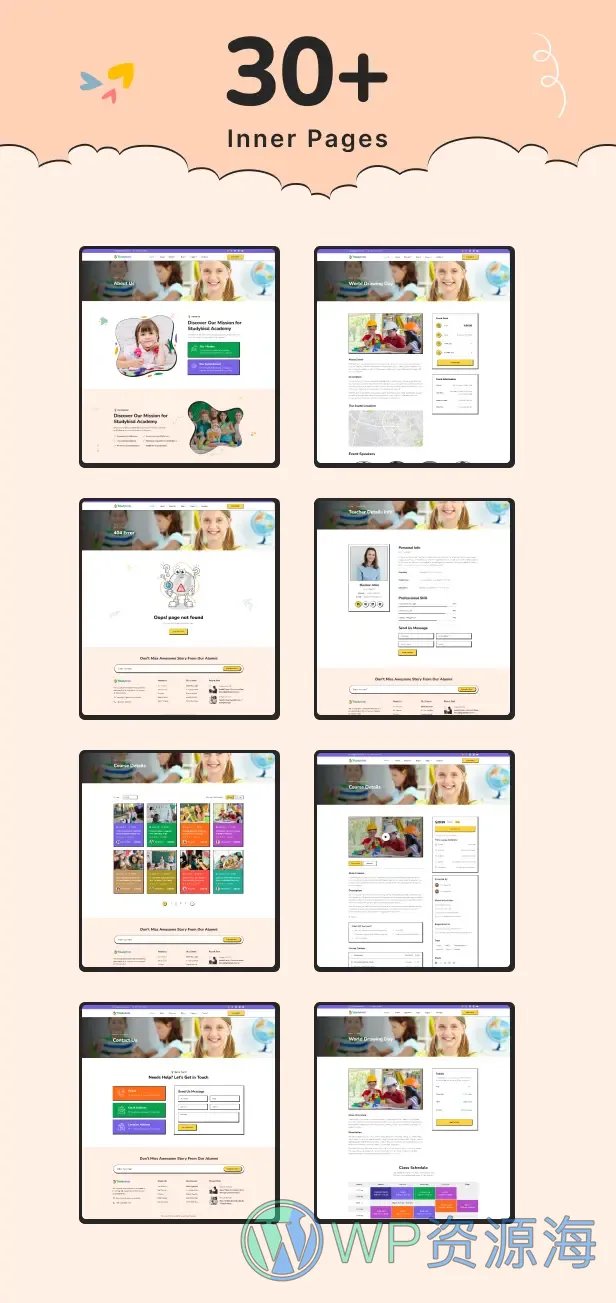 Studykids | 幼儿园学校网站 HTML 网页模板插图3-WordPress资源海