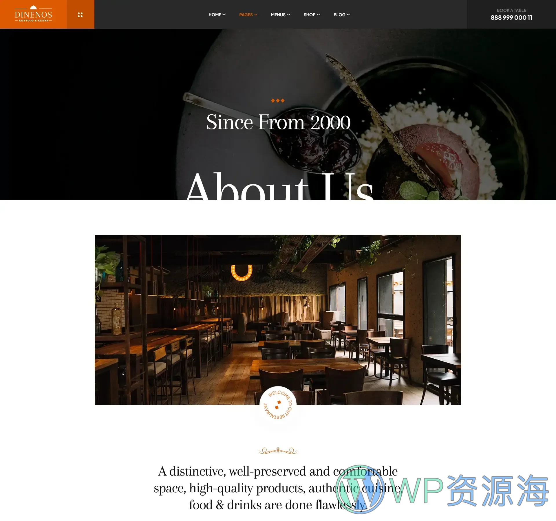 Dinenos | 汉堡披萨快餐店西餐厅HTML网站模板插图14-WP资源海