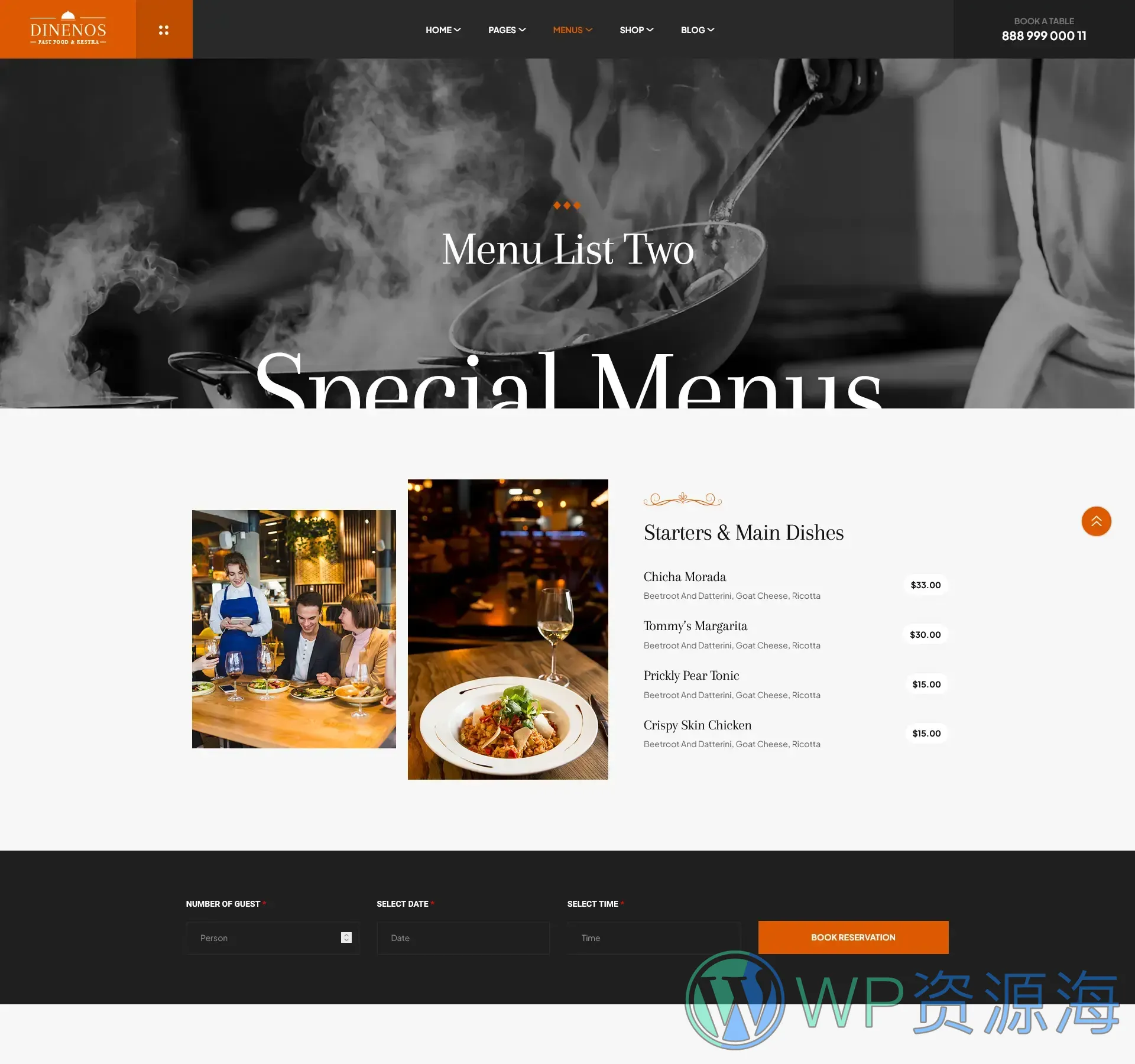 Dinenos | 汉堡披萨快餐店西餐厅HTML网站模板插图12-WordPress资源海