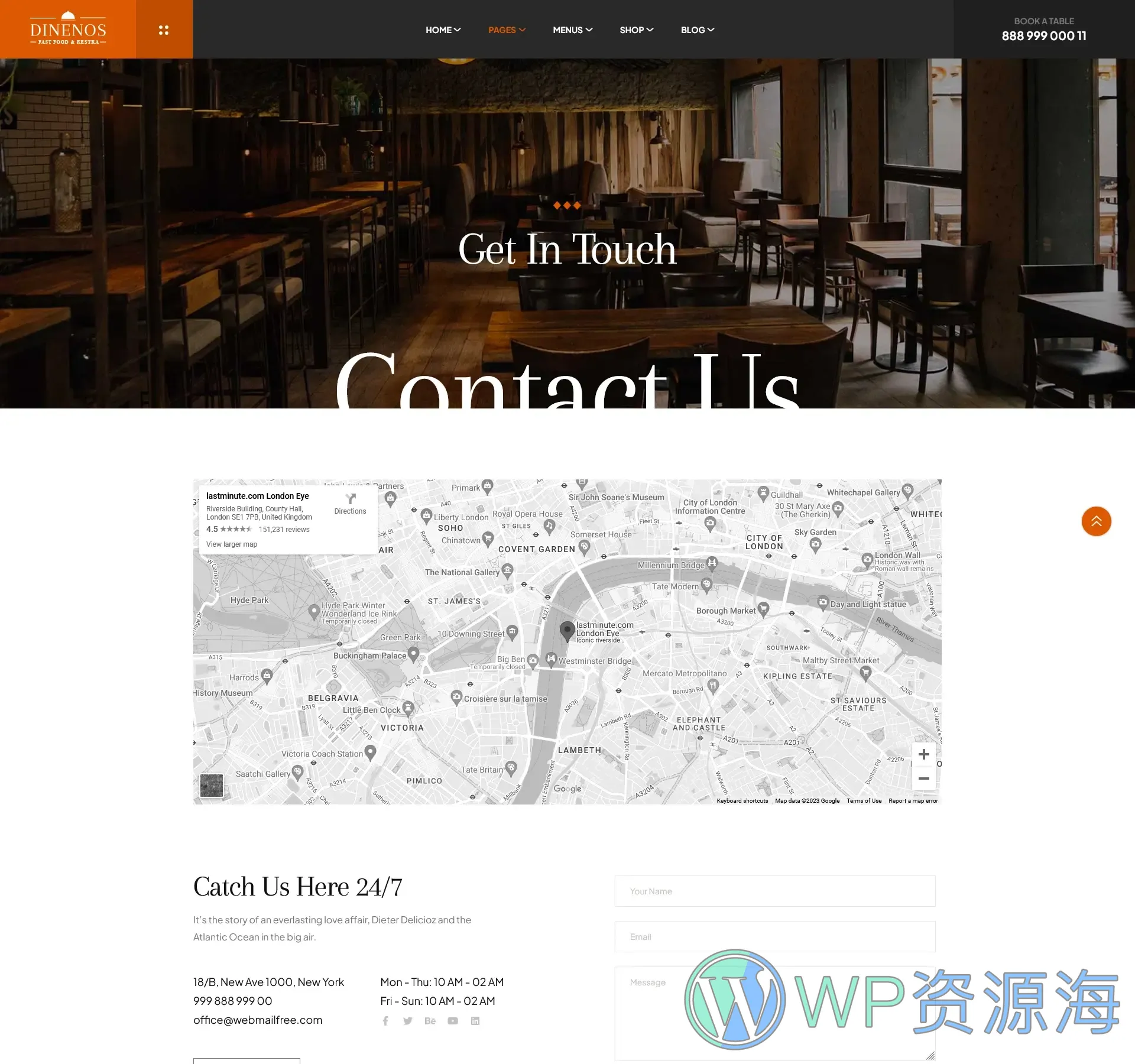 Dinenos | 汉堡披萨快餐店西餐厅HTML网站模板插图13-WP资源海