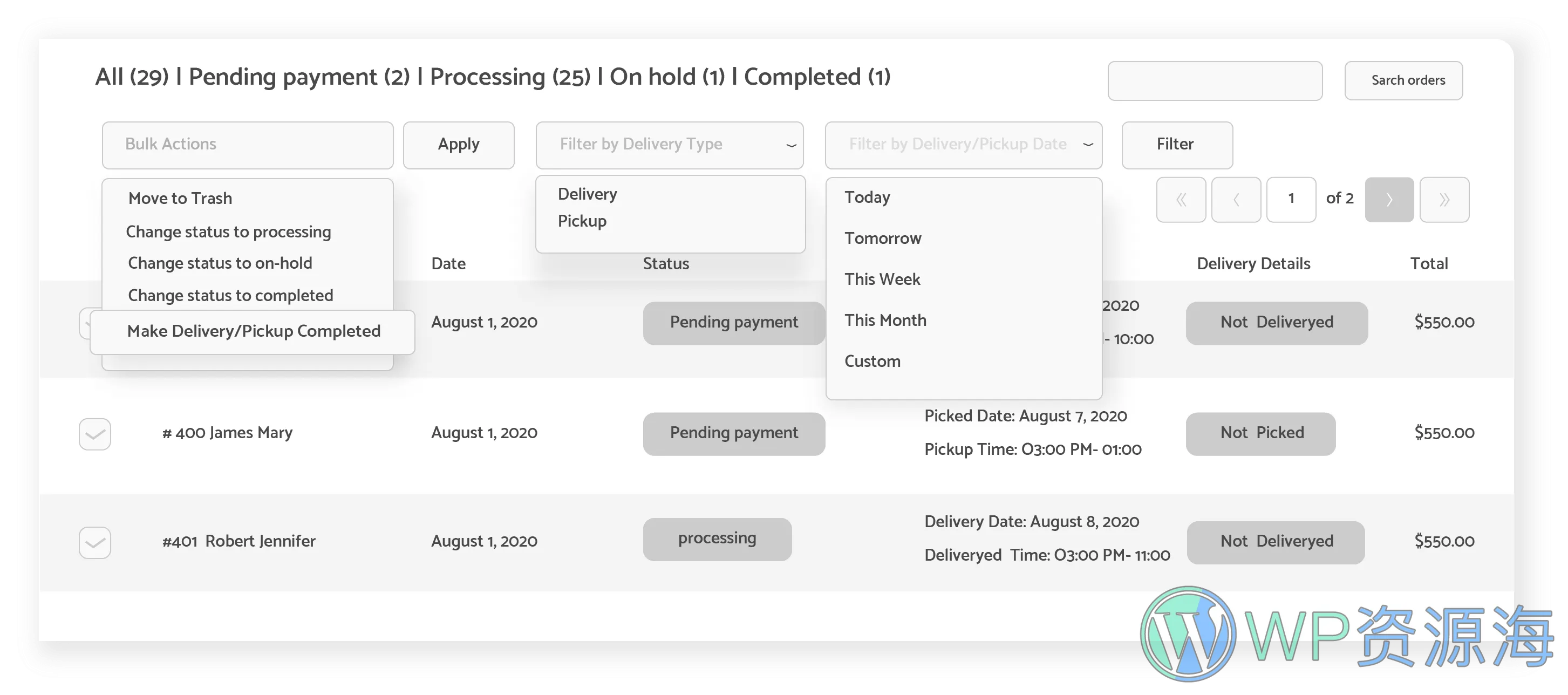 WooCommerce Delivery & Pickup Date Time Pro-送货日期和配送时间管理插件插图8-WP资源海