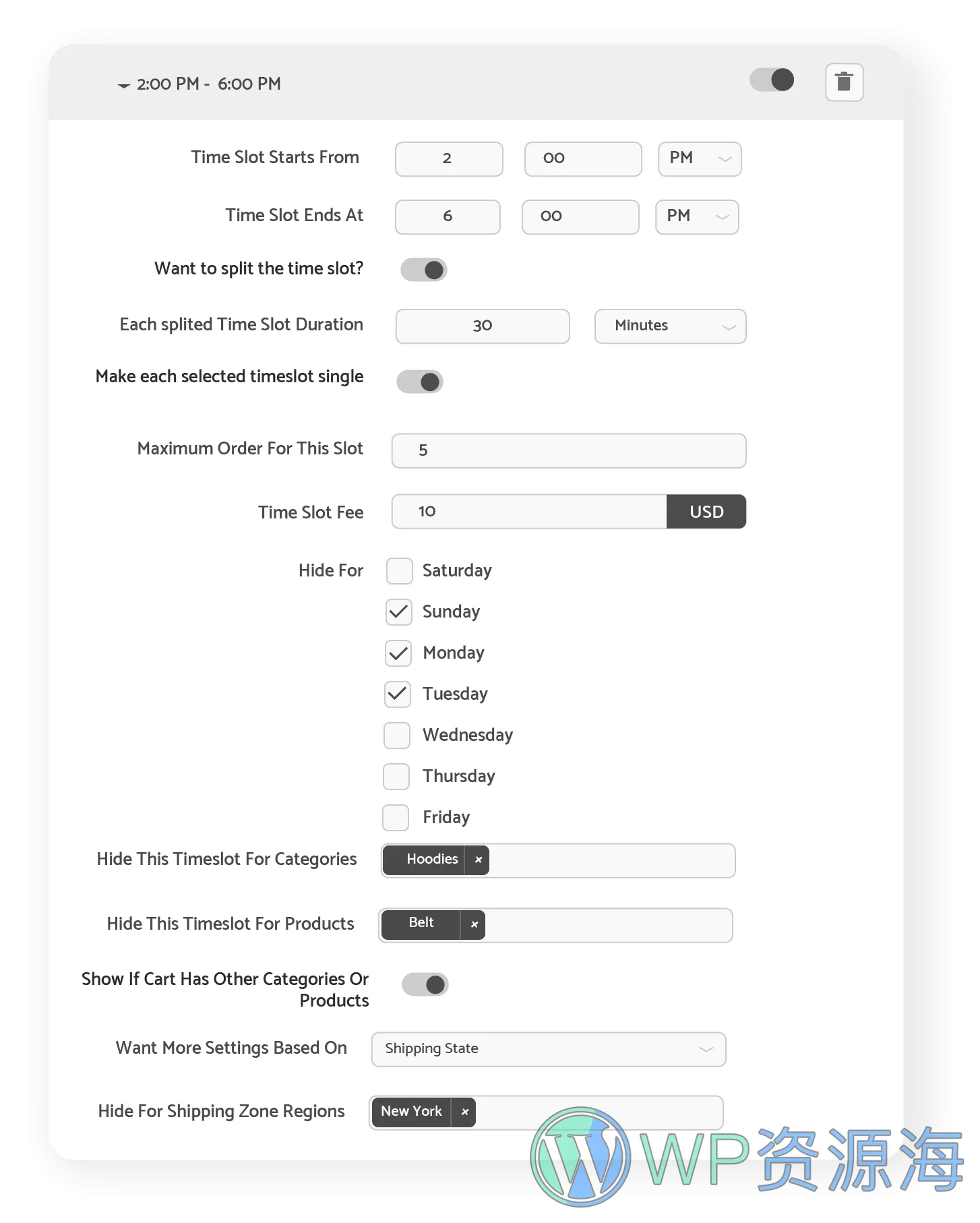WooCommerce Delivery & Pickup Date Time Pro-送货日期和配送时间管理插件插图9-WP资源海