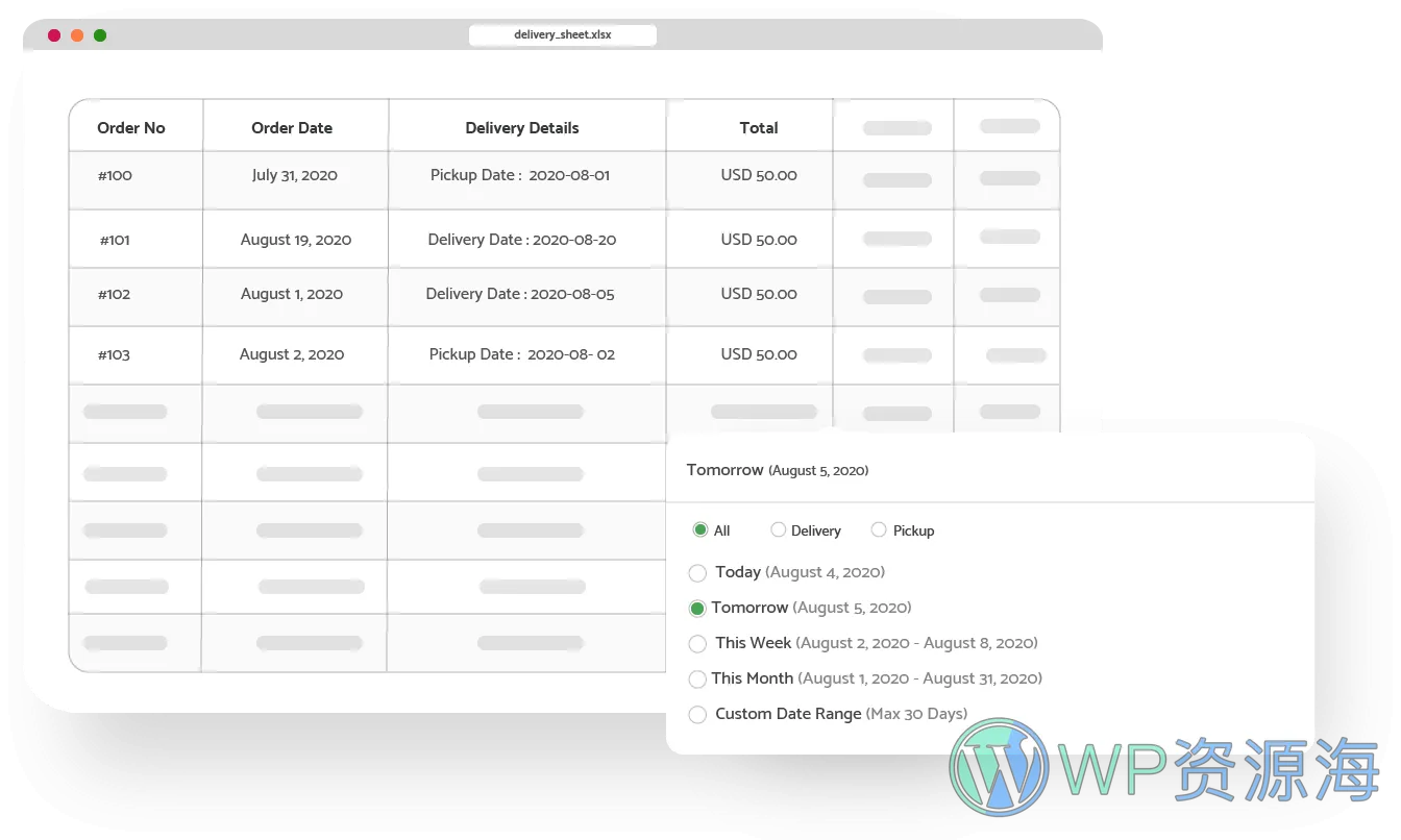 WooCommerce Delivery & Pickup Date Time Pro-送货日期和配送时间管理插件插图7-WP资源海
