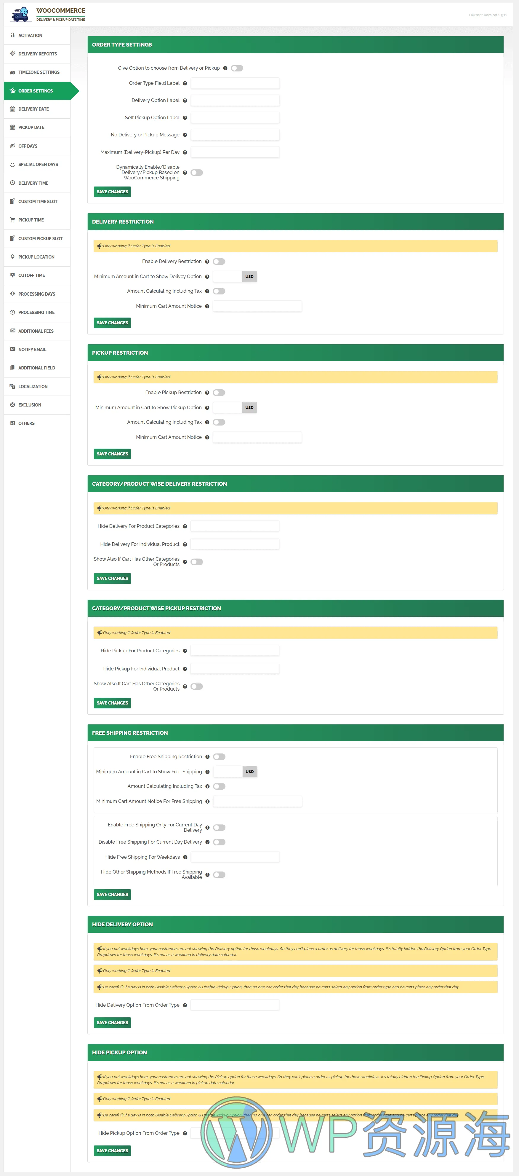 WooCommerce Delivery & Pickup Date Time Pro-送货日期和配送时间管理插件插图35-WP资源海