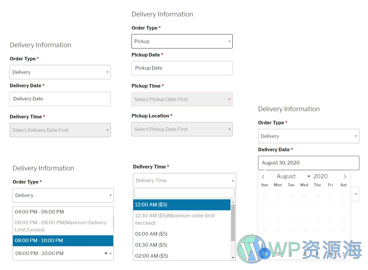 WooCommerce Delivery & Pickup Date Time Pro-送货日期和配送时间管理插件插图25-WP资源海
