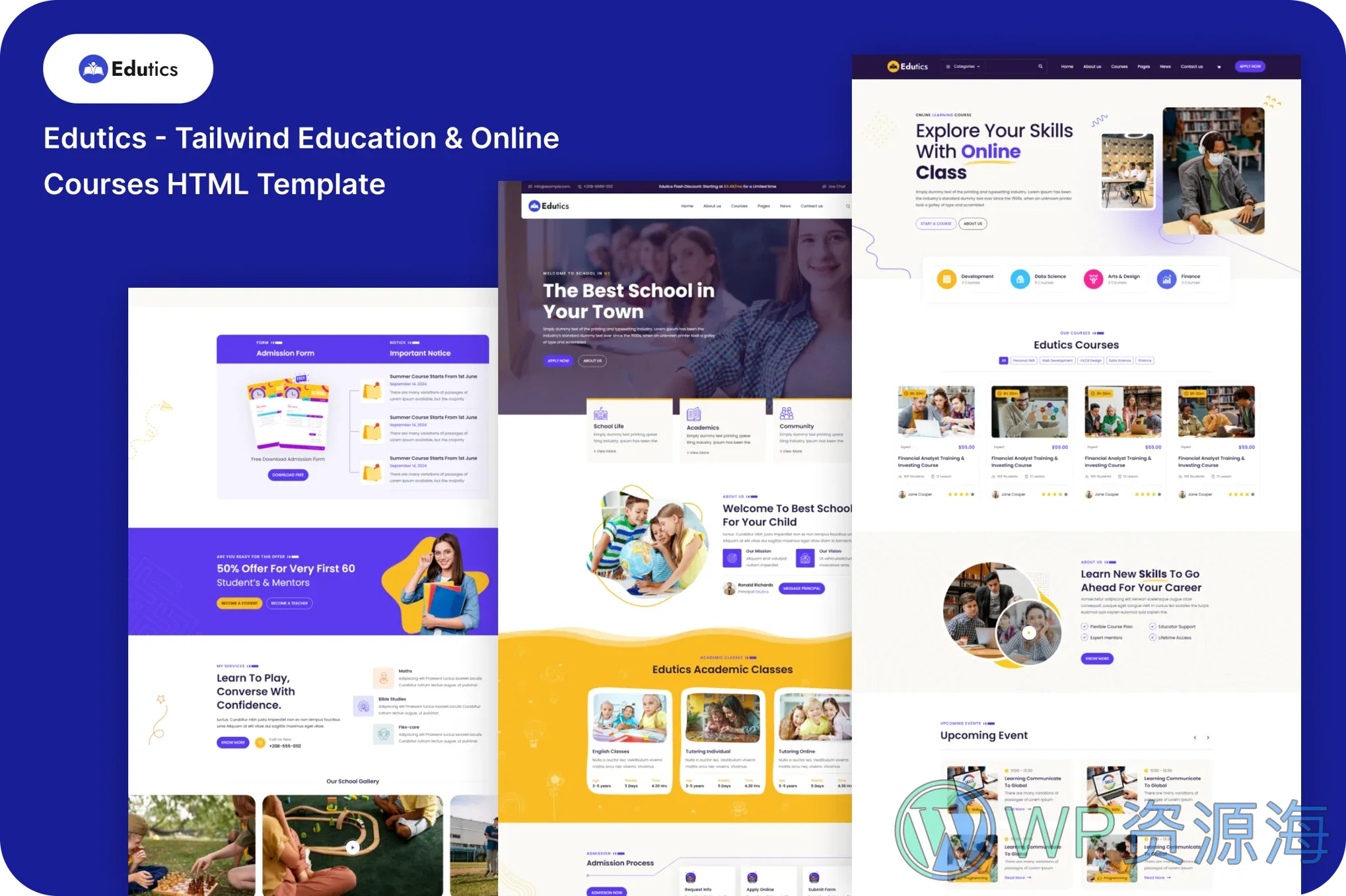Edutics-教育培训在线课程网站HTML模板插图1-WordPress资源海