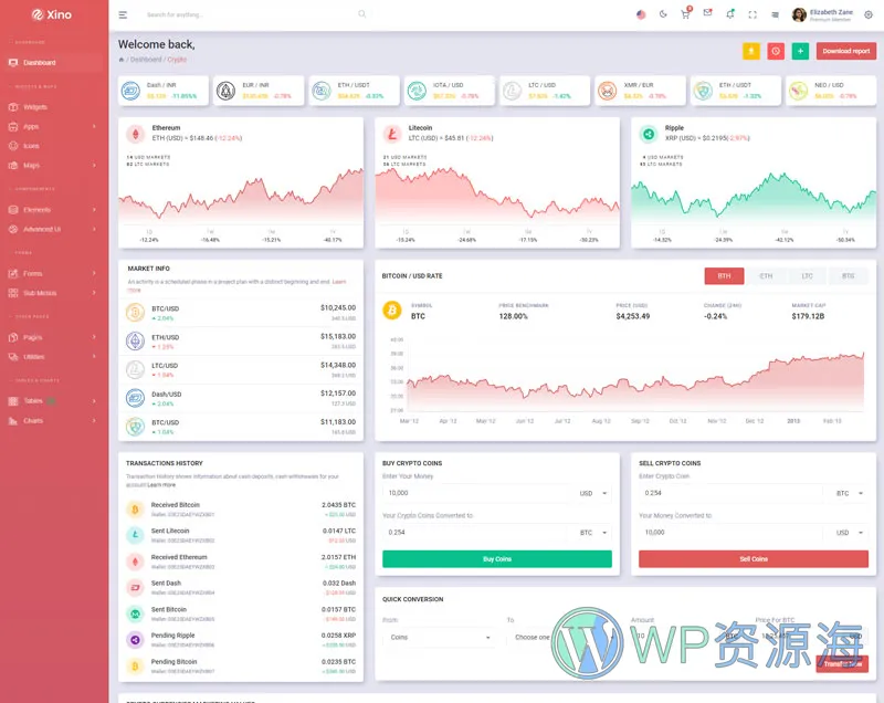 Xino-加密货币区块链网站后台管理HTML模板插图29-WP资源海