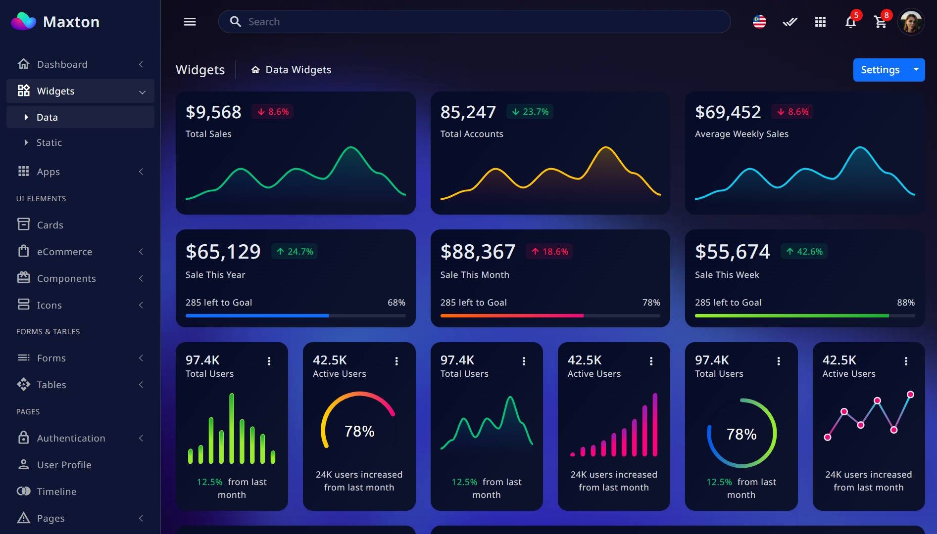 Maxton-多彩炫酷的前后台网站模板Bootstrap 5+Laravel双版本图片8