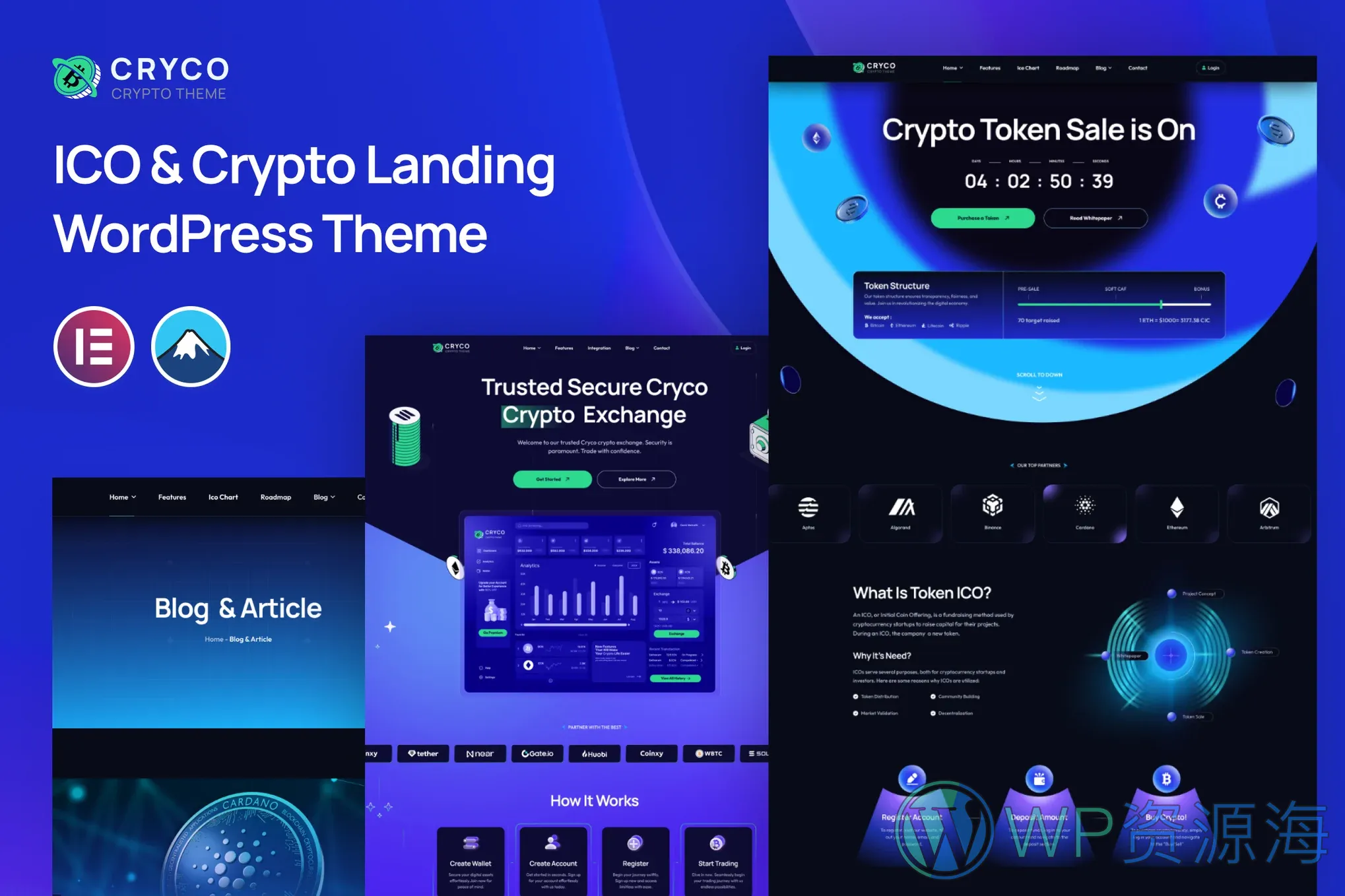 Cryco-超炫酷加密货币区块链网站模板WordPress主题插图-WP资源海