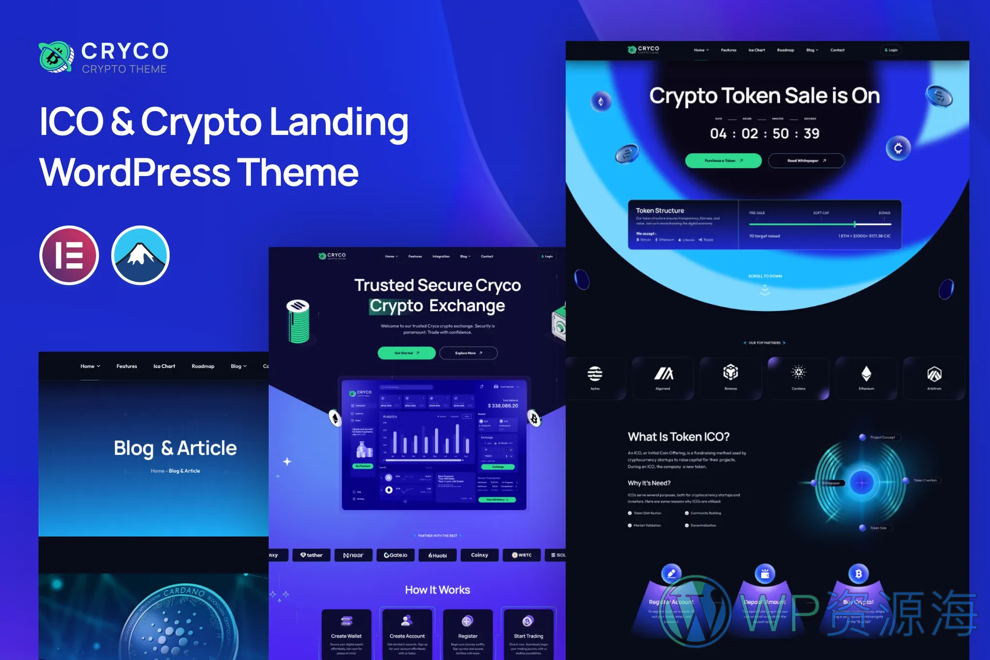 Cryco-超炫酷加密货币区块链网站模板WordPress主题插图-WordPress资源海