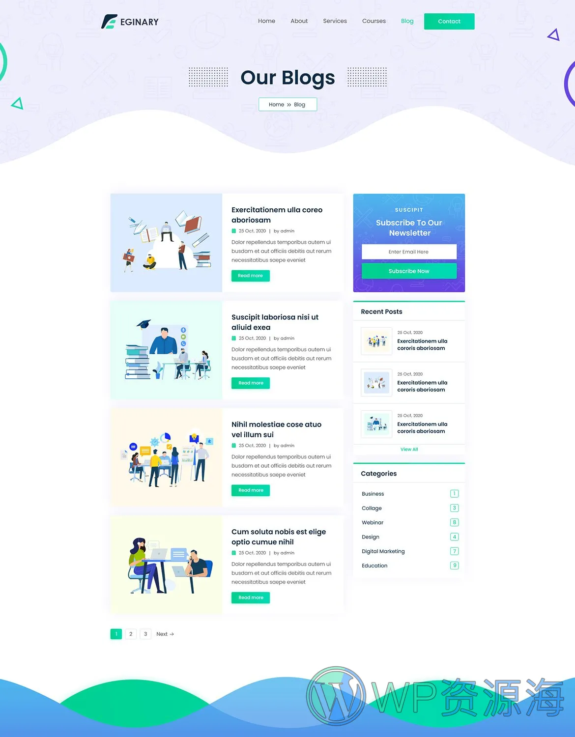 Eginary-教育培训学校大学网站HTML5模板插图9-WP资源海