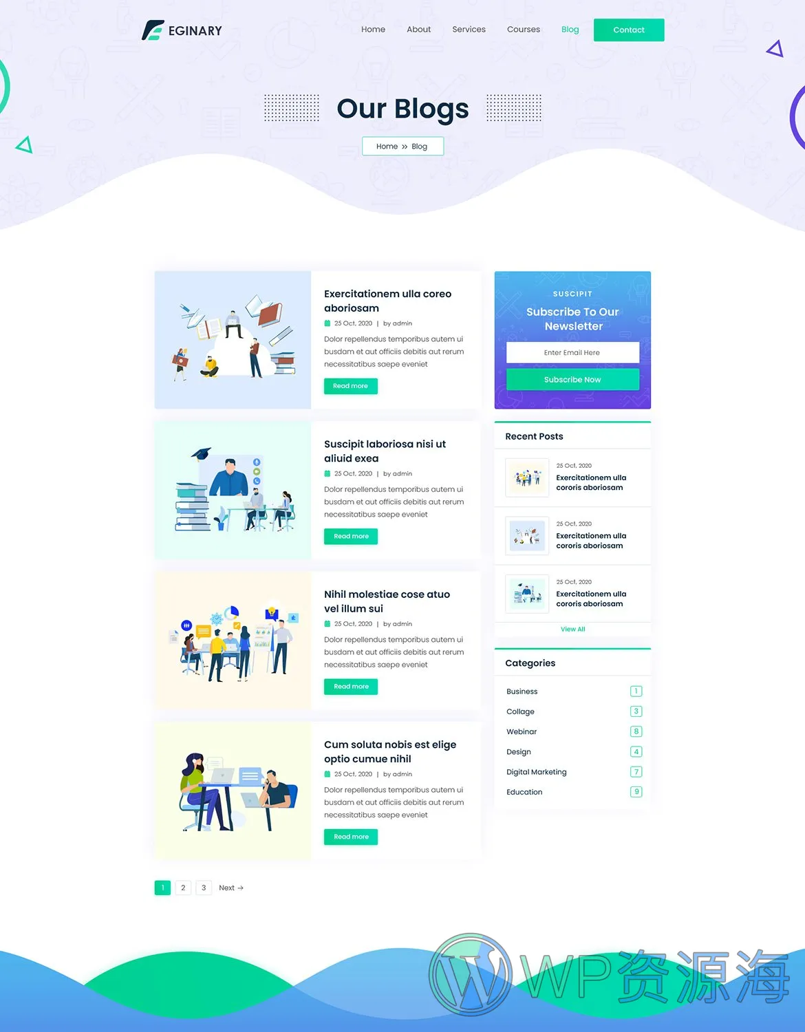 Eginary-教育培训学校大学网站HTML5模板插图9-WordPress资源海