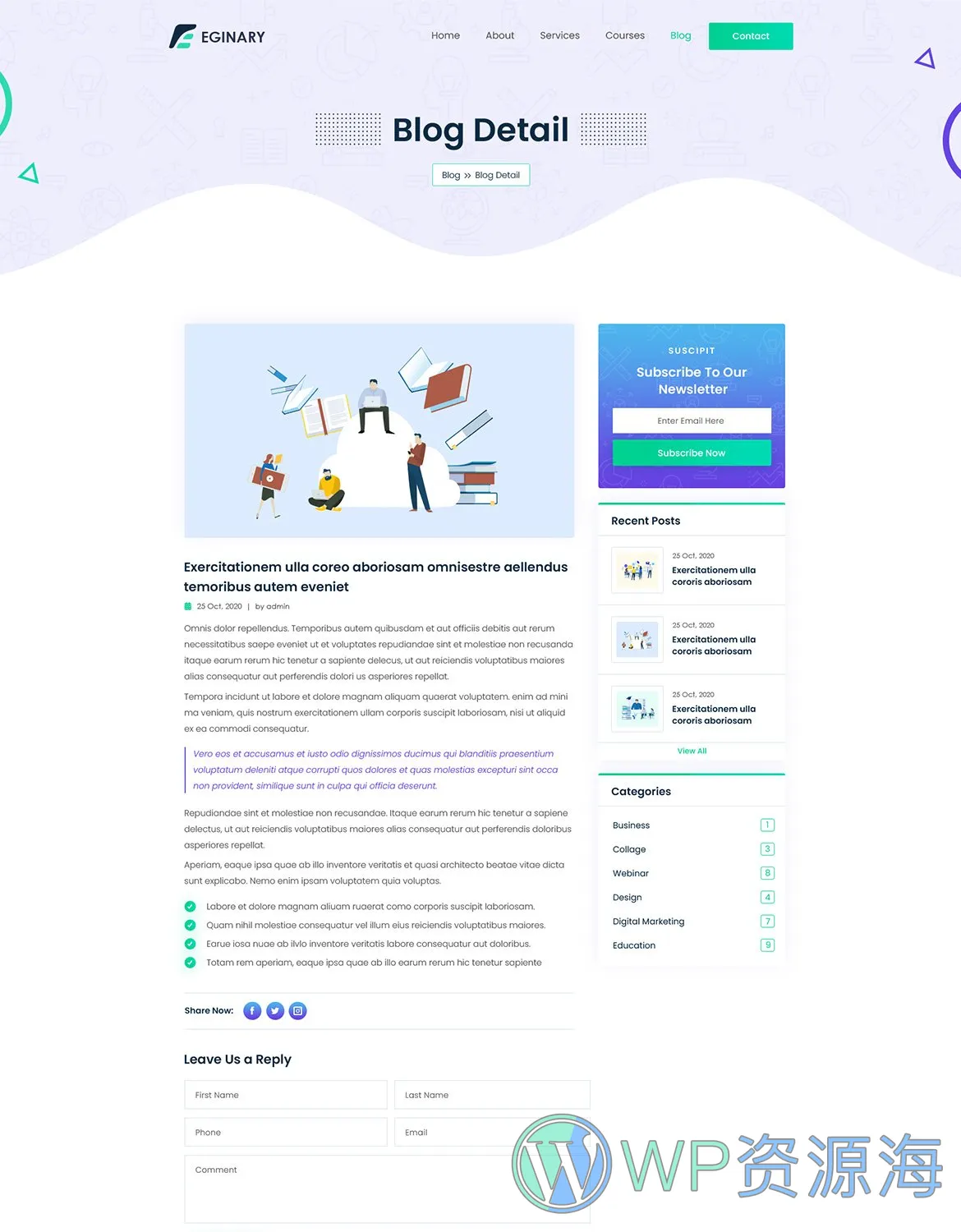Eginary-教育培训学校大学网站HTML5模板插图8-WP资源海
