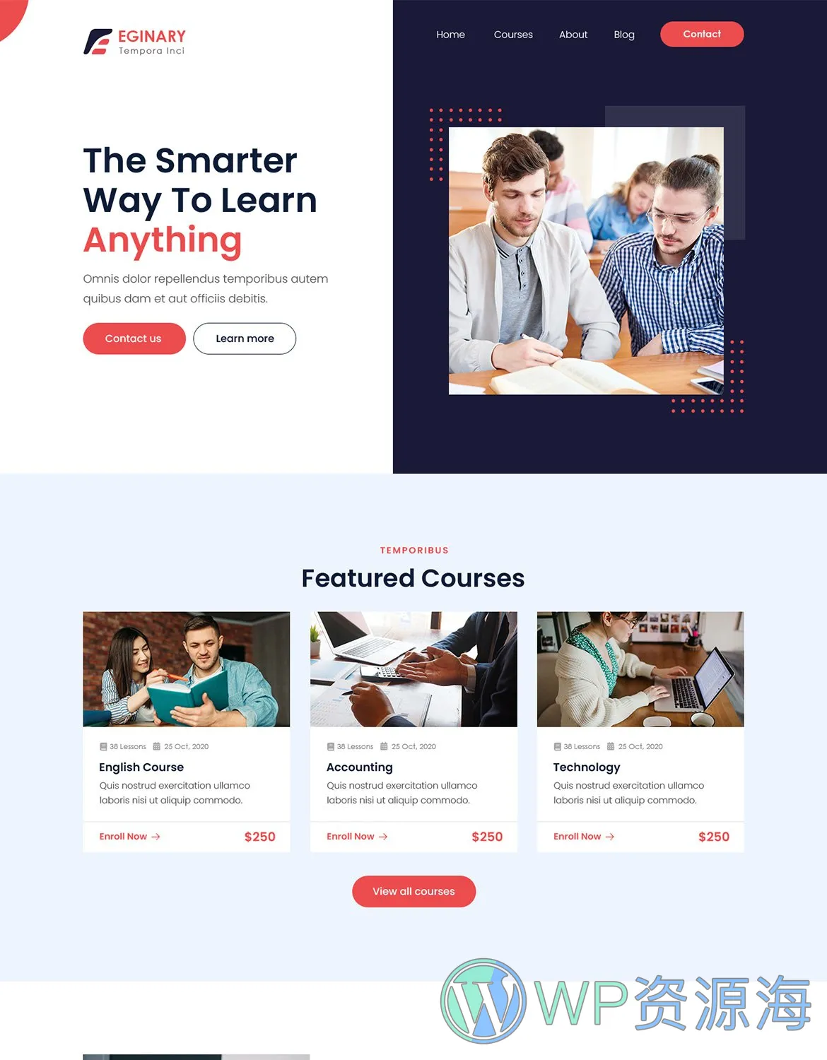 Eginary-教育培训学校大学网站HTML5模板插图2-WP资源海
