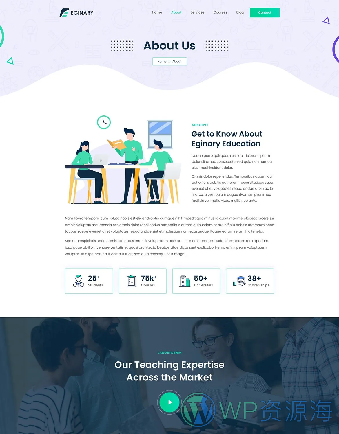 Eginary-教育培训学校大学网站HTML5模板插图4-WP资源海