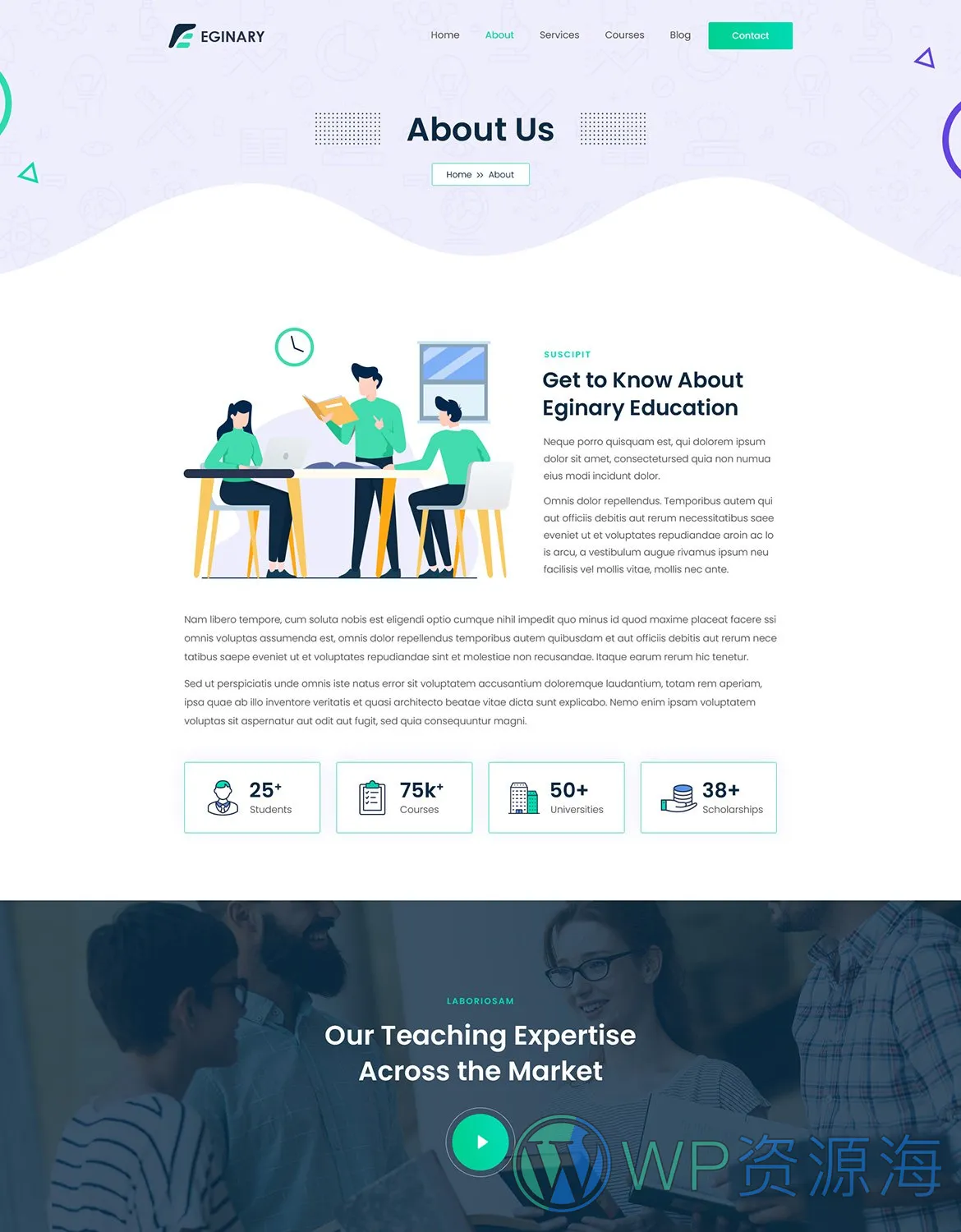 Eginary-教育培训学校大学网站HTML5模板插图4-WordPress资源海