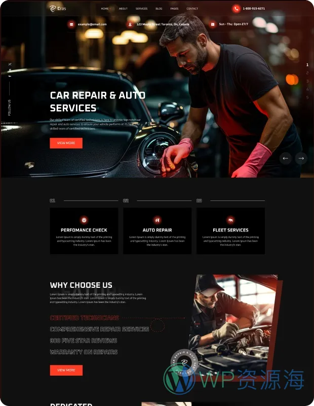 Cras-汽车维修汽车改装配件商城网站模板HTML和ReactJs双版本插图2-WordPress资源海