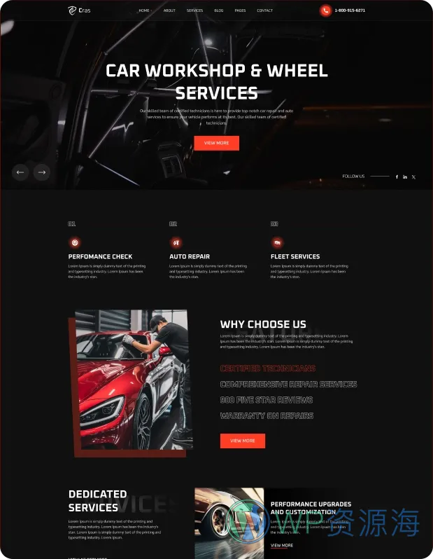 Cras-汽车维修汽车改装配件商城网站模板HTML和ReactJs双版本插图4-WordPress资源海