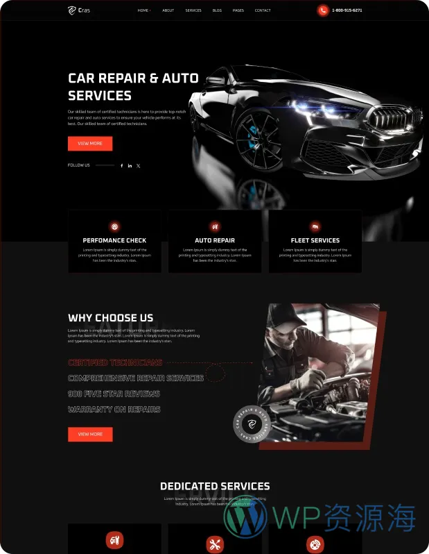 Cras-汽车维修汽车改装配件商城网站模板HTML和ReactJs双版本插图3-WordPress资源海