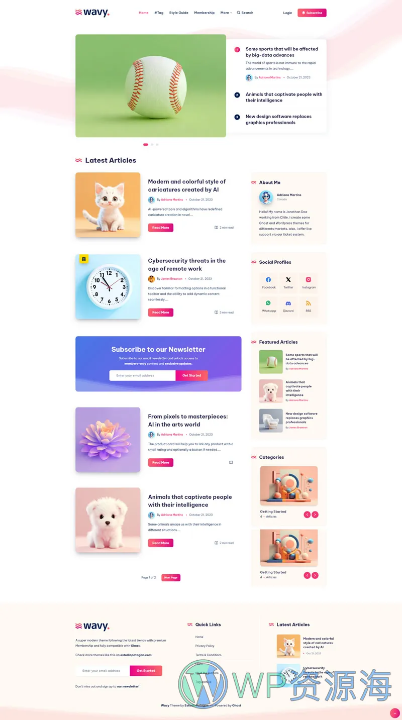 Wavy-简约轻量漂亮的WordPress博客主题[更至v1.8.5]插图8-WP资源海