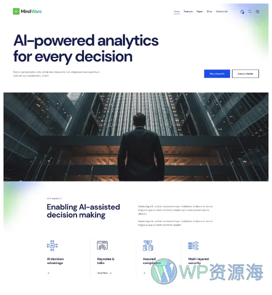 MindWare-人工智能机器学习AI软件WordPress主题插图7-WordPress资源海