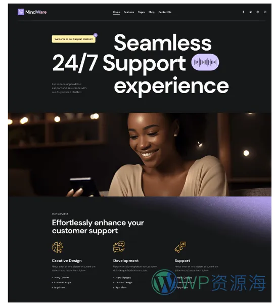 MindWare-人工智能机器学习AI软件WordPress主题插图6-WP资源海