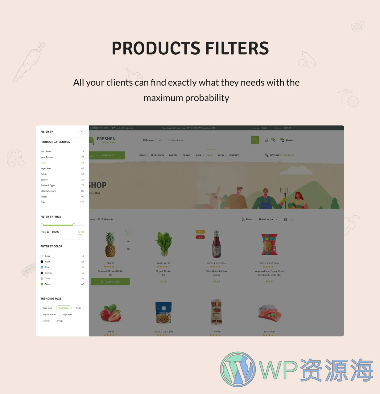 Freshen-水果蔬菜生鲜食品商城WordPress主题[更至v1.0.22]插图4-WP资源海
