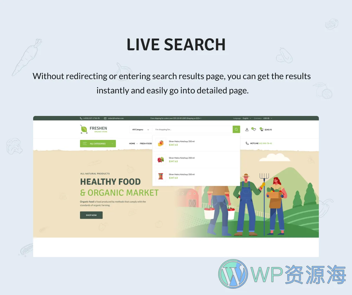 Freshen-水果蔬菜生鲜食品商城WordPress主题[更至v1.0.22]插图6-WP资源海