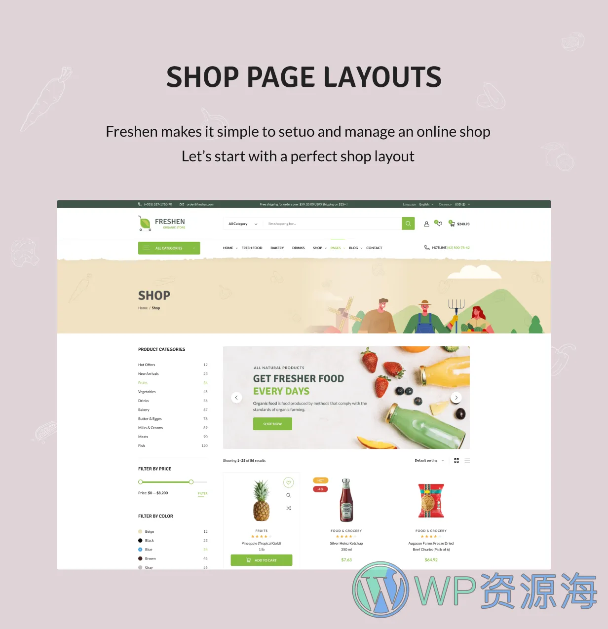 Freshen-水果蔬菜生鲜食品商城WordPress主题[更至v1.0.22]插图3-WP资源海
