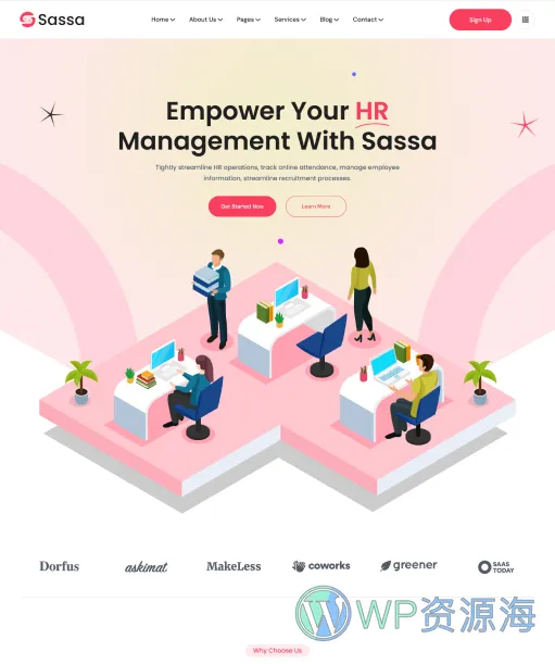 Sassa-精品多用途企业网站HTML模板插图4-WP资源海