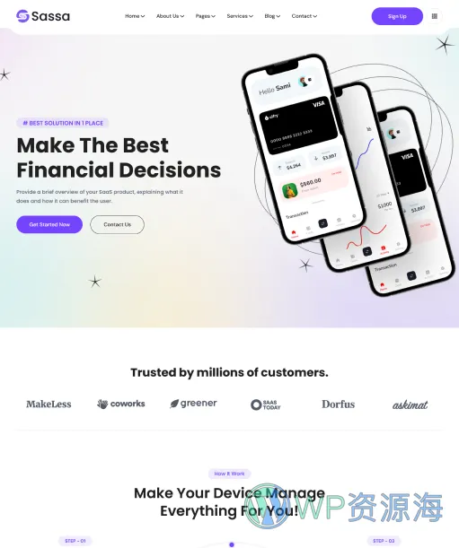 Sassa-精品多用途企业网站HTML模板插图1-WordPress资源海