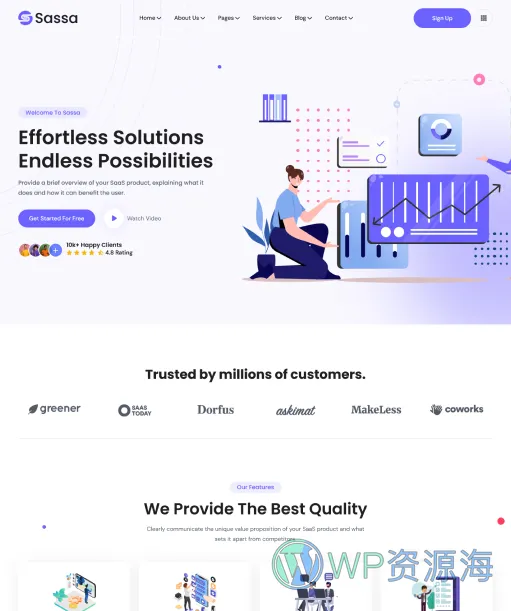 Sassa-精品多用途企业网站HTML模板插图6-WordPress资源海