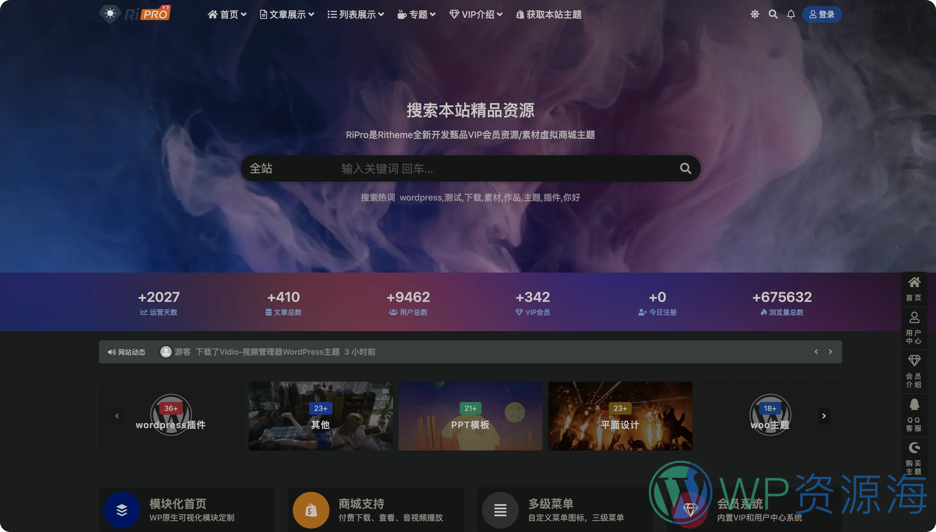 RiPro-V5 虚拟资源下载网站WordPress主题[更至v8.2]插图-WordPress资源海