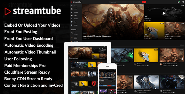 StreamTube-仿YouTube电影视频网站模板WordPress主题[更至v3.0.32]