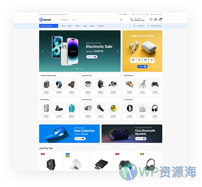 Wolmart-多卖家多用途商城WooCommerce主题[更至v1.8.6]插图1-WordPress资源海
