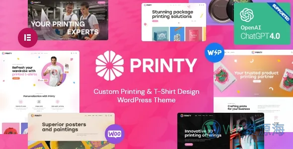 Printy-T恤印染印刷厂3D打印公司WordPress主题[更至]插图-WordPress资源海