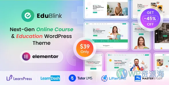 EduBlink-在线课程教育培训网校WordPress主题插图-WP资源海