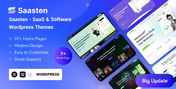 Saasten-SaaS软件服务网站模板WordPress主题插图-WP资源海 Saasten-SaaS软件服务网站模板WordPress主题插图-WP资源海