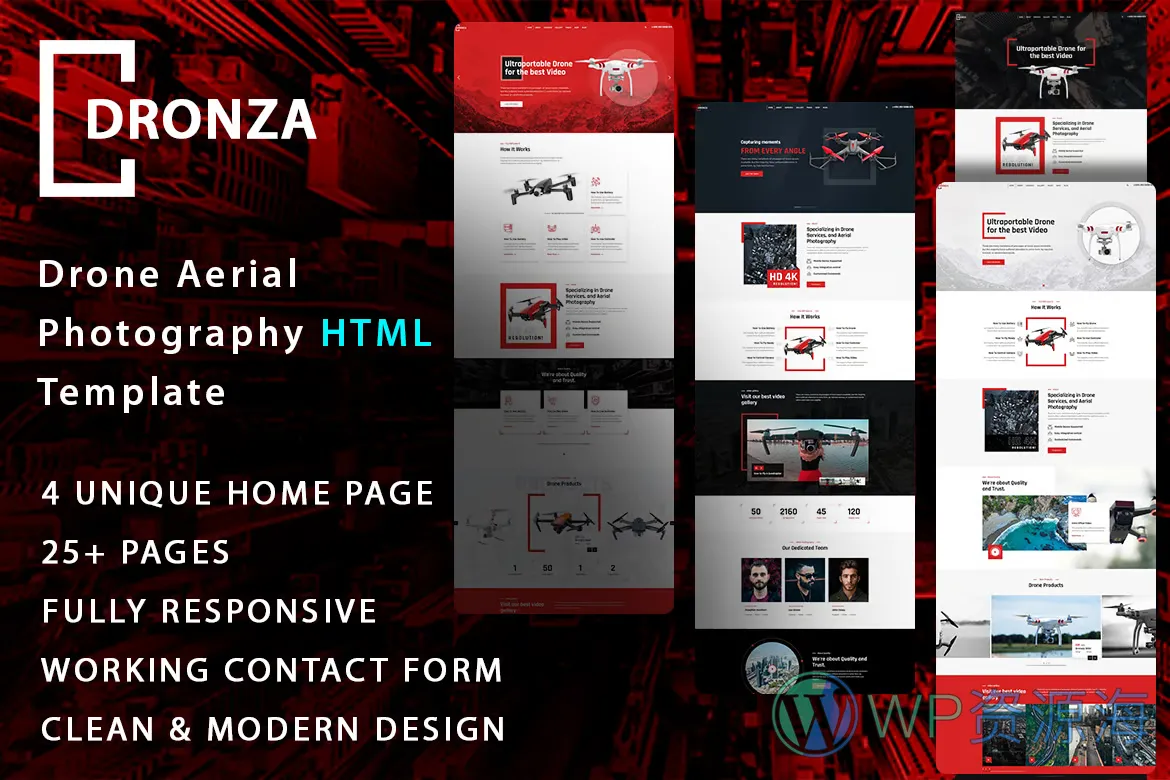 Dronza-无人机旋翼飞行器HTML5网站模板插图-WP资源海 Dronza-无人机旋翼飞行器HTML5网站模板插图-WP资源海