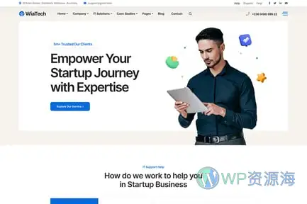 WiaTech-软件开发者IT服务公司网站HTML+React双模板插图5-WP资源海