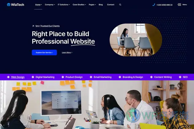 WiaTech-软件开发者IT服务公司网站HTML+React双模板插图6-WP资源海