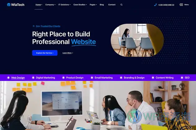 WiaTech-软件开发者IT服务公司网站HTML+React双模板插图4-WP资源海