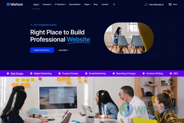 WiaTech-软件开发者IT服务公司网站HTML+React双模板插图4-WordPress资源海