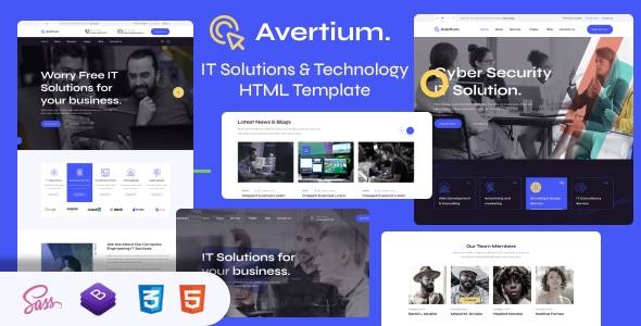 Avertium-网络科技IT公司网站模板HTML+React双版本