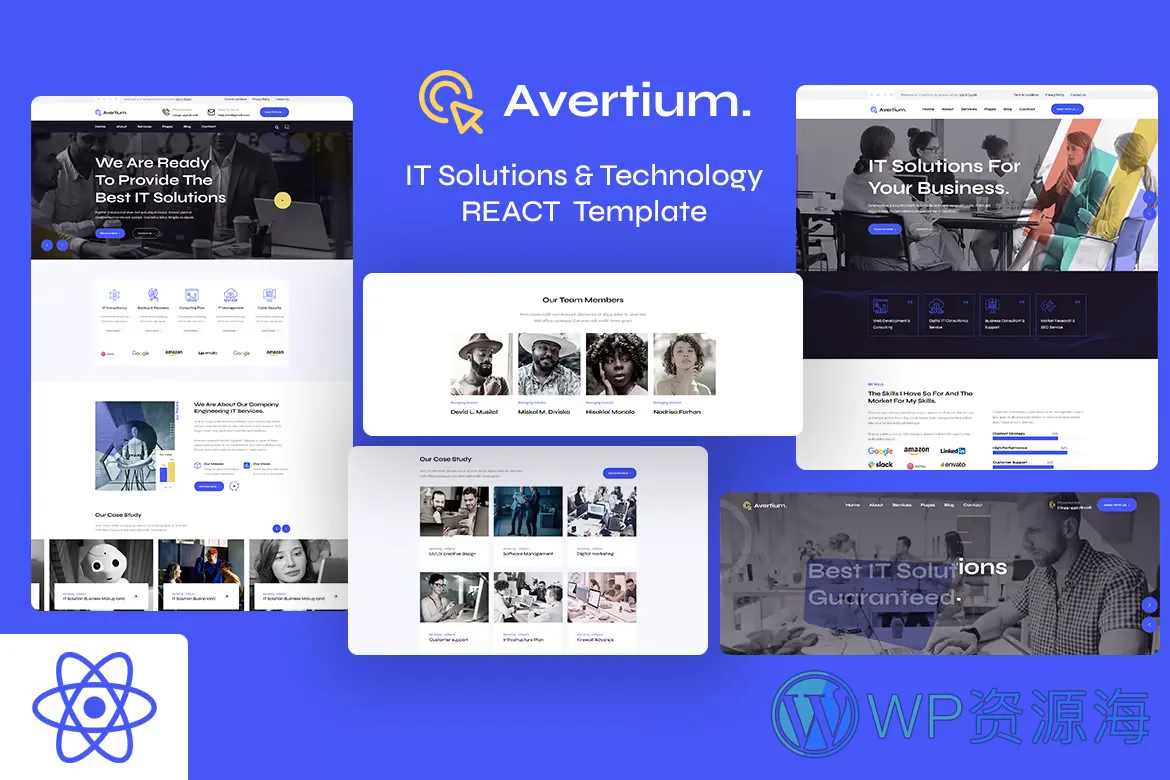 Avertium-网络科技IT公司网站模板HTML+React双版本插图-WP资源海