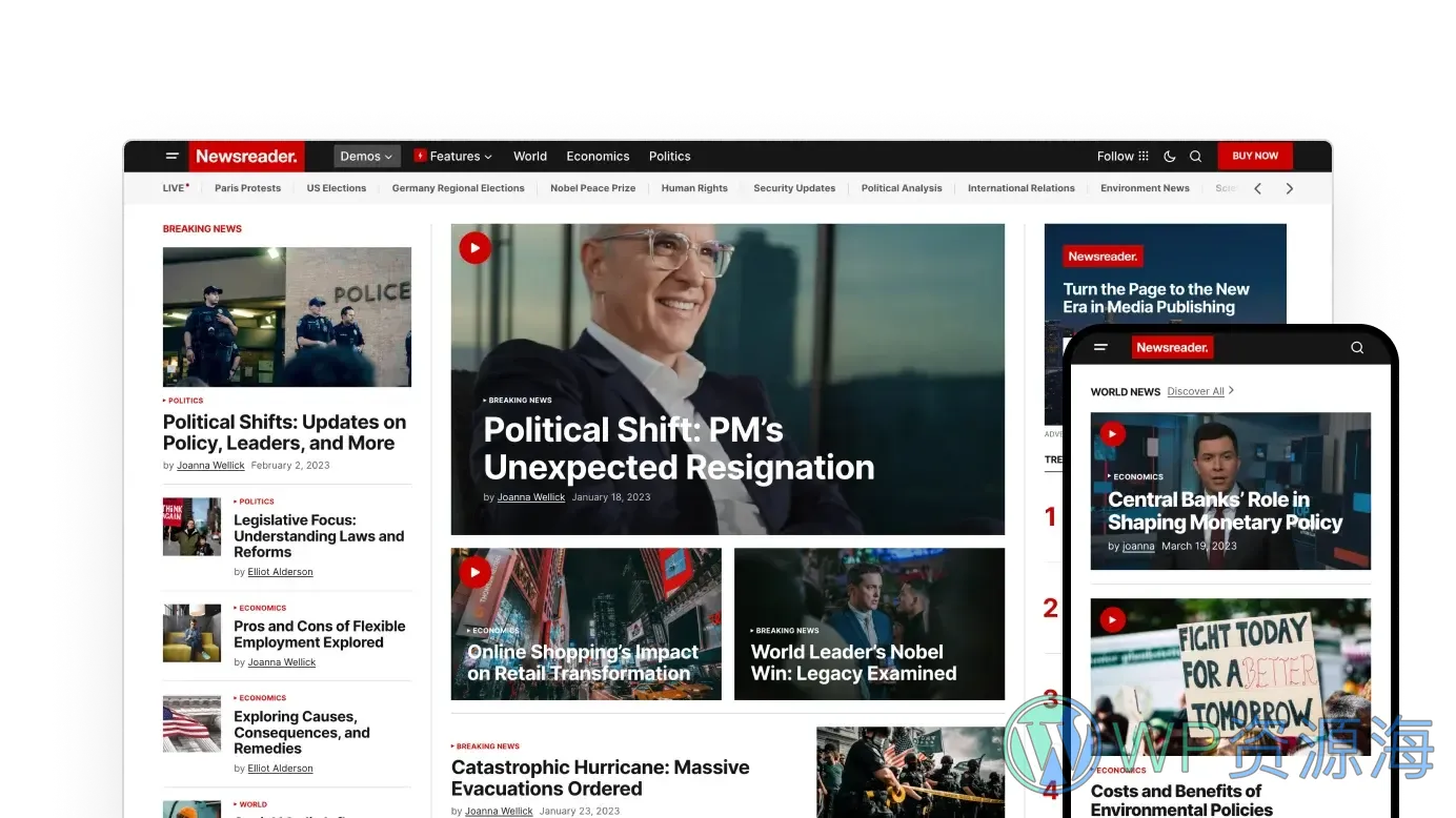 Newsreader-新闻资讯杂志WordPress新媒体主题[更至v1.0.10]插图3-WordPress资源海